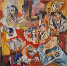 Opera Figurativa intitolata:I Fumatori, Omaggio a Guttuso